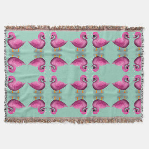 Süße Kawaii-Rosa-Ente & Herzen-Nursery-Kunst Decke