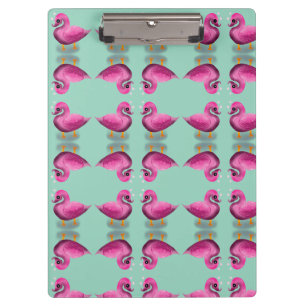 Süße Kawaii-Rosa-Ente & Herzen-Nursery-Kunst Klemmbrett