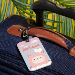 Süße Kawaii Rosa Katze Gepäckanhänger