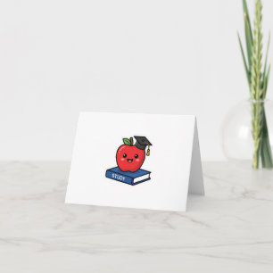 Süße Kawaii Rote Apfel mit Abschlussmütze Smart Dankeskarte