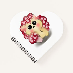 Süße Kawaii-Rote-Pilz-Igel-Art Notizblock