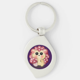 Süße Kawaii-Rote-Pilz-Igel-Fliegenpilz-Kunst Schlüsselanhänger