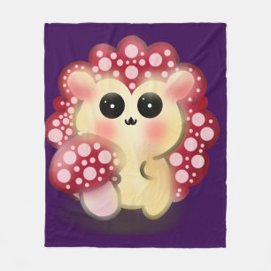 Süße Kawaii Rote Pilz-Igel-Stinkmorchel-Kunst Fleecedecke