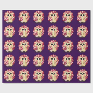 Süße Kawaii Rote Pilz-Igel-Stinkmorchel-Kunst Geschenkpapier