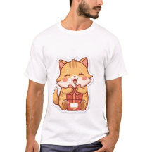 Süße Kawaii-Rotkatze umarmt Geschenkbox  ✨🎁