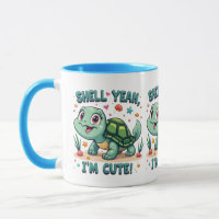 Süße Kawaii-Schildkröte mit lustigem Wortspiel und