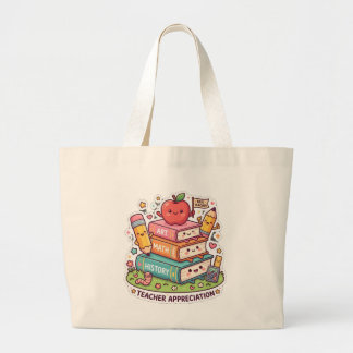 Süße Kawaii-Schulbücher-Lehrerdank-Tasche Jumbo Stoffbeutel