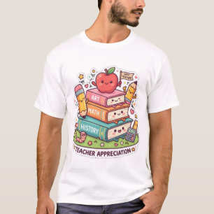 Süße Kawaii Schulbücher Lehrerdankeschen T-Shirt