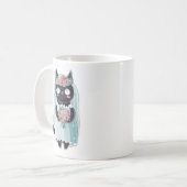 Süße Kawaii-Schwarze Katze mit Schleier Kaffeetasse (Vorderseite Links)