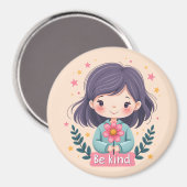 Süße Kawaii-"Sei nett"-Illustration Magnet (Vorderseite/Rückseite)