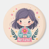 Süße Kawaii-"Sei nett"-Illustration Magnet (Vorne)