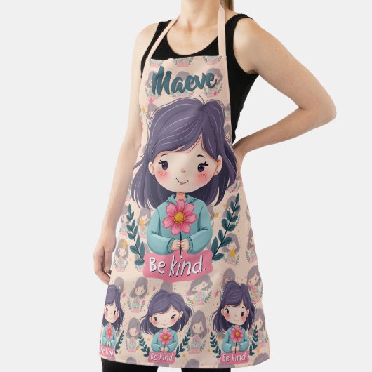 Süße Kawaii-"Sei nett"-Illustration Schürze (InSitu)