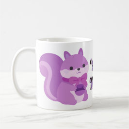 Süße Kawaii sitzende Lavendel-Eichhörnchen-Tasse Kaffeetasse