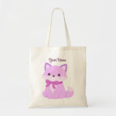 Süße Kawaii Sitzende Lavendel-Fuchs-Bogen-Tasche Tragetasche (Vorne)