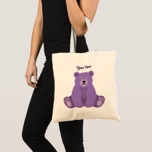Süße Kawaii Sitzende Lila Teddybär-Tasche Tragetasche