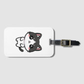 Süße Kawaii-Smokingkatze als stehende Figur Gepäckanhänger (Vorderseite (Horizontal))