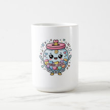 Süße Kawaii Sparbüchse Charity-Glas Herz-Münzen-Au