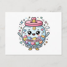 Süße Kawaii Sparbüchse Charity Jar Herz CoSticker