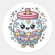 Süße Kawaii Sparbüchse Charity Jar Herz CoSticker