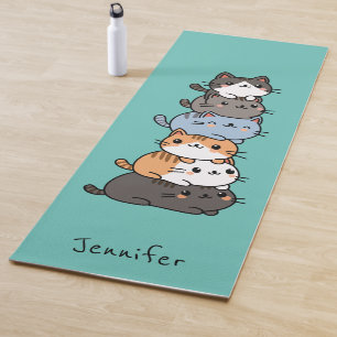 Süße Kawaii-Stapel Von Kätzchen Custom Yogamatte