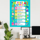 Süße Kawaii-Stimmenpegel Poster (Heimbüro)