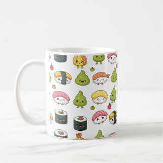 Süße Kawaii-Sushi-Muster-Kaffeetasse Kaffeetasse