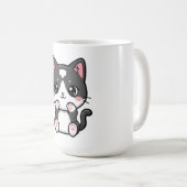 Süße Kawaii-Tabby-Kätzchen-Illustration Kaffeetasse (VorderseiteRechts)