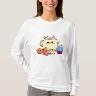 Süße Kawaii-Teatime- & Süßigkeiten-Illustration T-Shirt