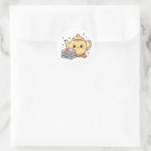 Süße Kawaii Teekanne Study Notes Journal Buch Aufk Runder Aufkleber (Tasche)