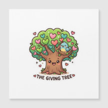 Süße Kawaii-The-Giving-Tree-Herz-Blätter KiSticker