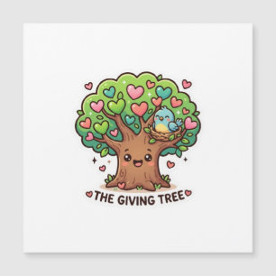 Süße Kawaii-The-Giving-Tree-Herz-Blätter KiSticker Magnetkarte