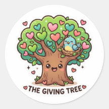 Süße Kawaii-The-Giving-Tree-Herz-Blätter KiSticker