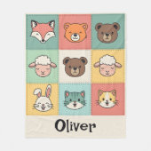 Süße Kawaii-Tier-Patchwork-Kinderzimmer Fleecedecke (Vorderseite)