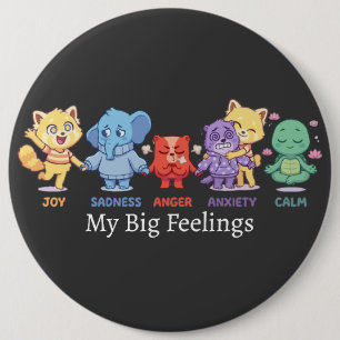 Süße Kawaii-Tiere Psychische Gesundheit Emotionen  Button