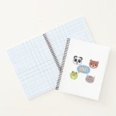 Süße Kawaii-Tiergesichter | Ansprechendes Cartoon- Notizblock (Innenseite)