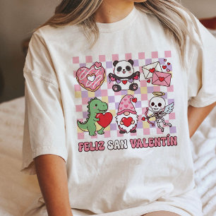 Süße Kawaii-Valentinsfiguren mit Herzen Tri-Blend Shirt