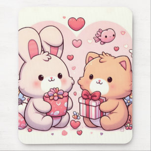Süße Kawaii Valentinstag-Hase-Bär-Liebesgeschenk Mousepad
