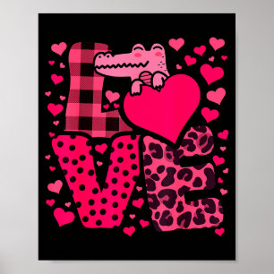 Süße Kawaii Valentinstag Krokodile Liebesherzen Va Poster