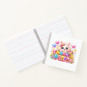 Süße Kawaii Vielen Dank Kätzchen Name Pastell Rosa Notizblock