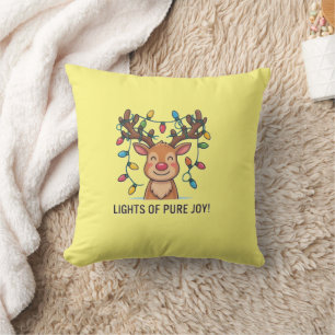 Süße Kawaii-Weihnachtsrentier-Lichter der reinen F Kissen