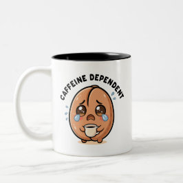 Süße Kawaii weinende Kaffebohne Koffeinabhängig  Zweifarbige Tasse