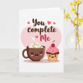 Süße Kawaii You Complete Me Karte (Gelbe Blume)