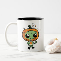 Süße Kawaii-Zombie-Kürbis-Eiskaffeetasse