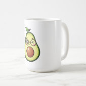 Süße Kawaii zwinkernde Avocado mit Brille Kaffeetasse (VorderseiteRechts)