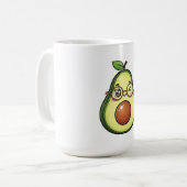 Süße Kawaii zwinkernde Avocado mit Brille Kaffeetasse (Vorderseite Links)