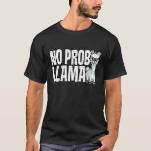 Süße Kein-Problem-Lama Regenbogen Tier Retro Vinta T-Shirt