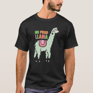 Süße Keine-Probleme-Lama-Regenbogen Retro-Tier T-Shirt