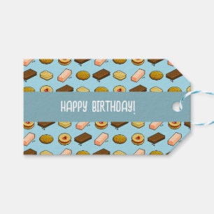 Süße Kekse Alles Gute zum Geburtstag! Pixel-Muster Geschenkanhänger