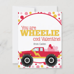 Süße Kids-Klassenzimmer Valentinstag Monstertruck Feiertagskarte