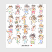Süße Kinder Aktivitäts-Folienaufkleber Aufkleber (Blatt)